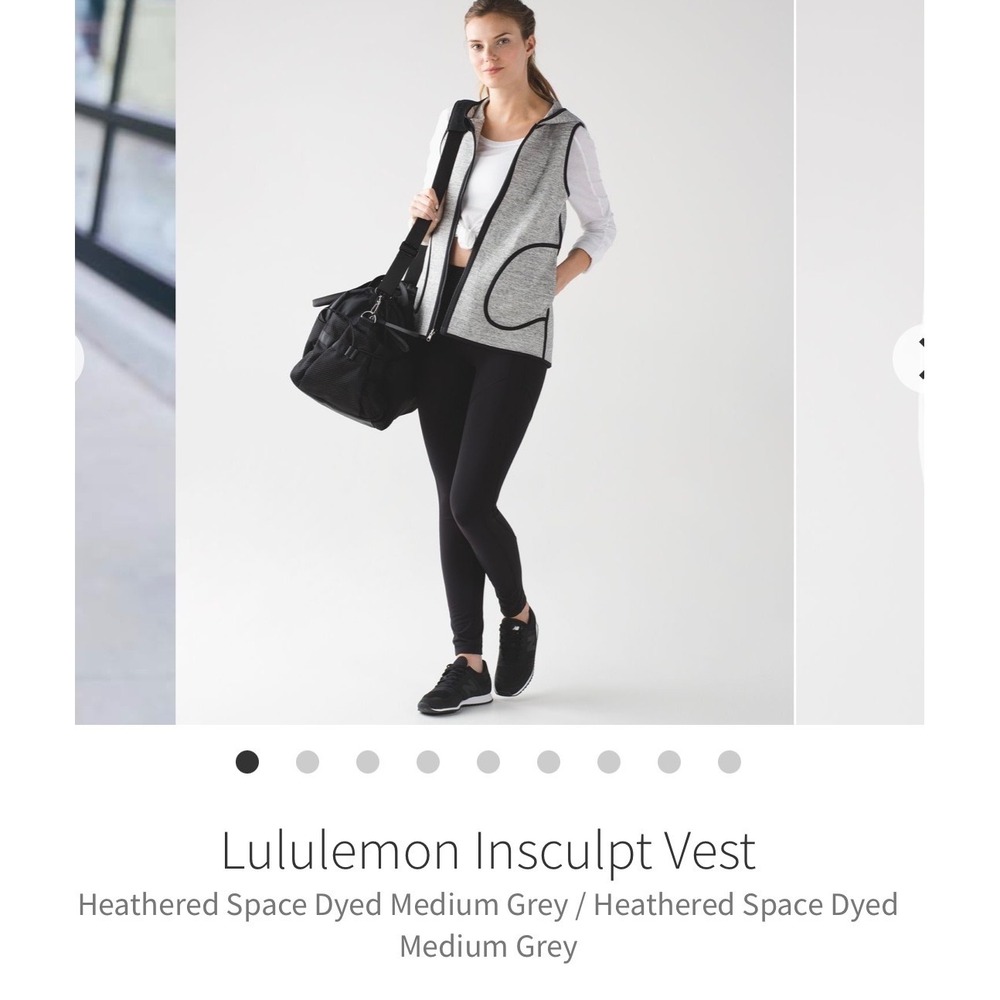 Lululemon Insculpt Vest Reversible Hooded Grey‎ Black Full Zip Size 6 Activewear